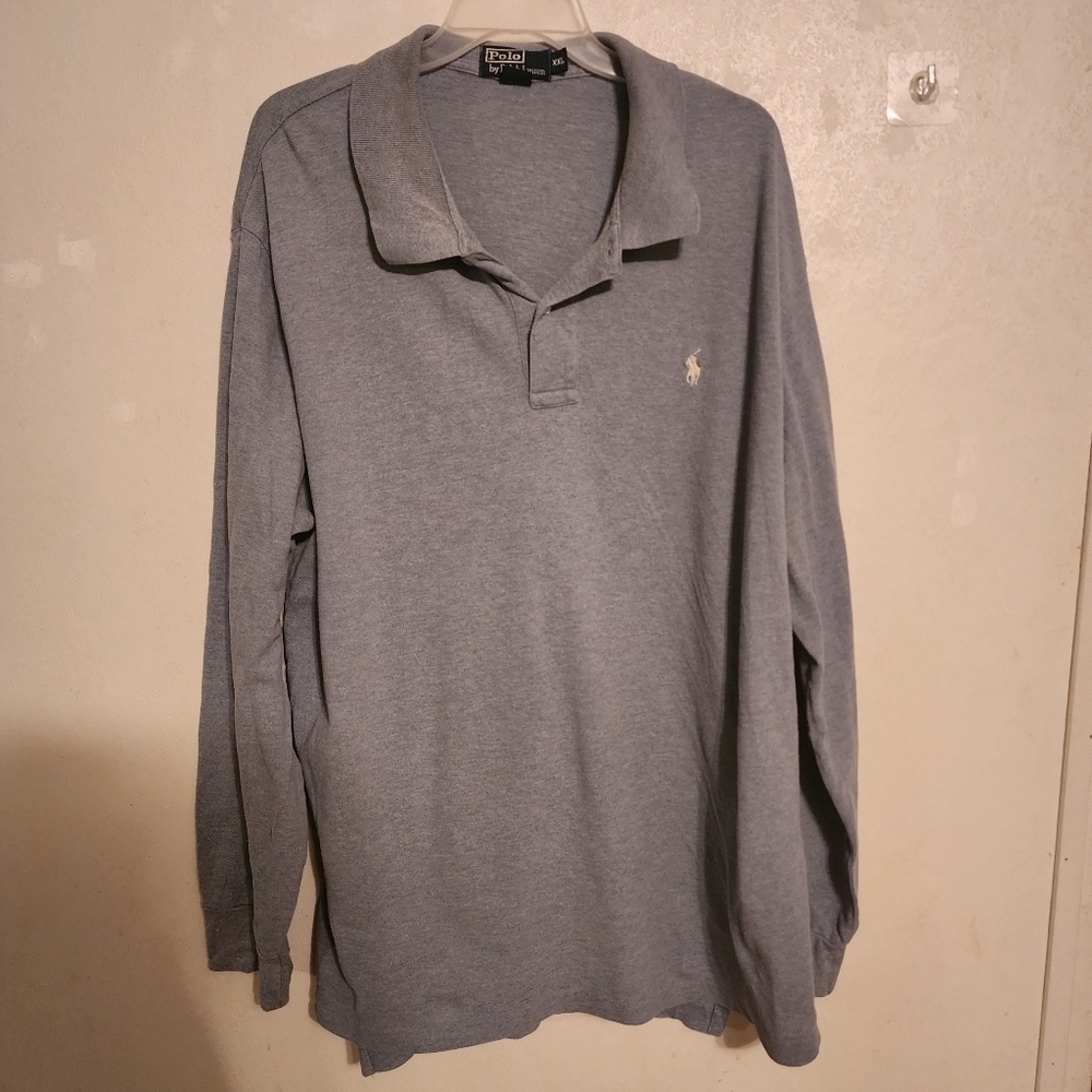 Polo Ralph Lauren Mens Long Sleeve Polo Shirt Sz XXL Light Blue see all pictures